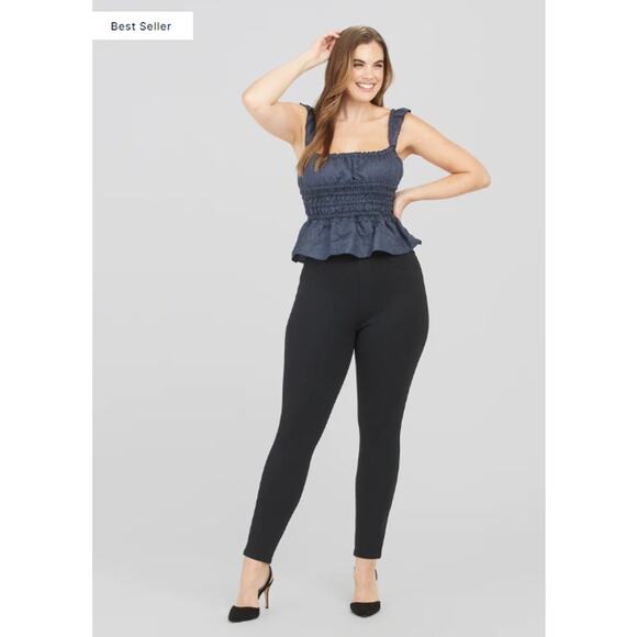 Spanx Black The Perfect Pant Ankle Ponte 4 Pocket High Waist Shaping S PETITIE - Picture 1 of 13